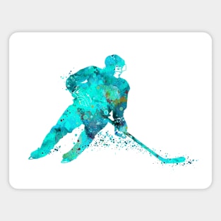 Ice Hockey Player Sports Girl Watercolor Magnet